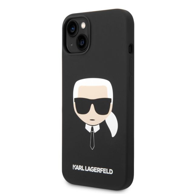 Karl Lagerfeld MagSafe Kompatibilní Kryt Liquid Silicone Karl Head pro iPhone 14 Plus Black