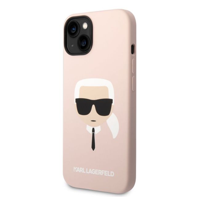 Karl Lagerfeld MagSafe Kompatibilní Kryt Liquid Silicone Karl Head pro iPhone 14 Plus Pink
