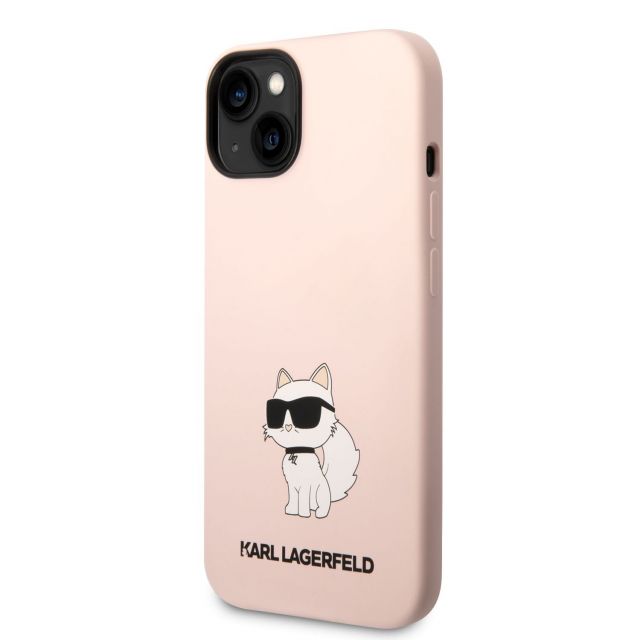 Karl Lagerfeld Liquid Silicone Choupette NFT Zadní Kryt pro iPhone 14 Plus Pink