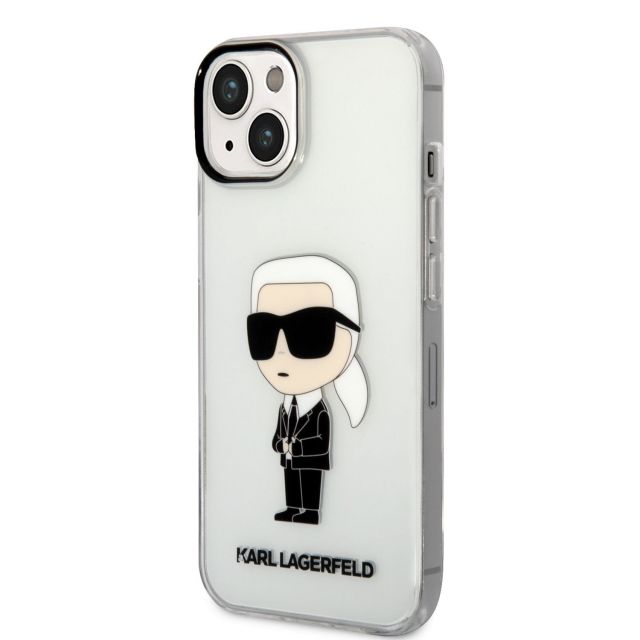 Karl Lagerfeld Translucent Ikonik NFT Zadní Kryt pro iPhone 14 Plus Transparent
