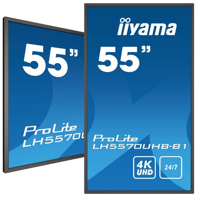 Profesionální monitor iiyama LH5570UHB-B1 55" Digital Signage 4K UHD, vysoká jasnost 700cd/m² a časem práce 24/7