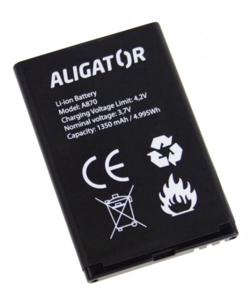 Baterie ALIGATOR A800, A850, A870, D920, Li-Ion 1450 mAh, originální
