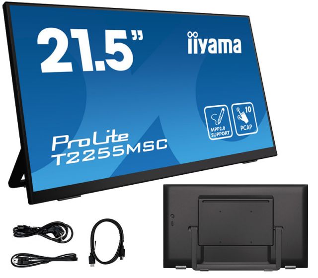 Monitor dotykowy iiyama ProLite T2255MSC-B1 22" IPS LED /HDMI, DP/ Obsługa rysików MPP2.0 (Microsoft Pen Protocol)