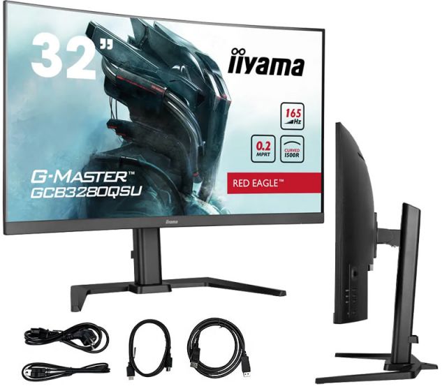Monitor iiyama G-Master GCB3280QSU-B1 Red Eagle 32" VA LED, WQHD, 165Hz, 0.2ms, /2xHDMI, DP/, zakrzywiony ekran, FreeSync