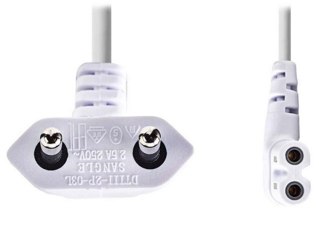 NEDIS napájecí kabel pro adaptéry/ Euro zástrčka - konektor IEC-320-C7/ úhlový-úhlový/ dvoulinka/ bílý/ 3m
