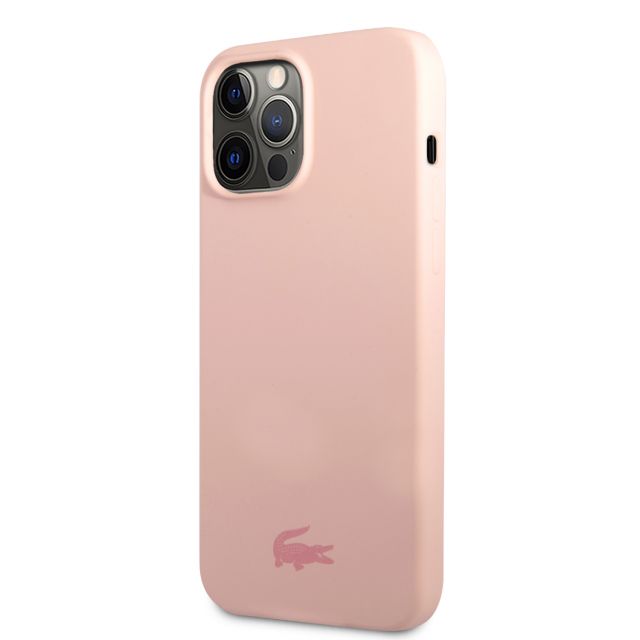 Lacoste Liquid Silicone Glossy Printing Logo Kryt pro iPhone 13 Pro Pink